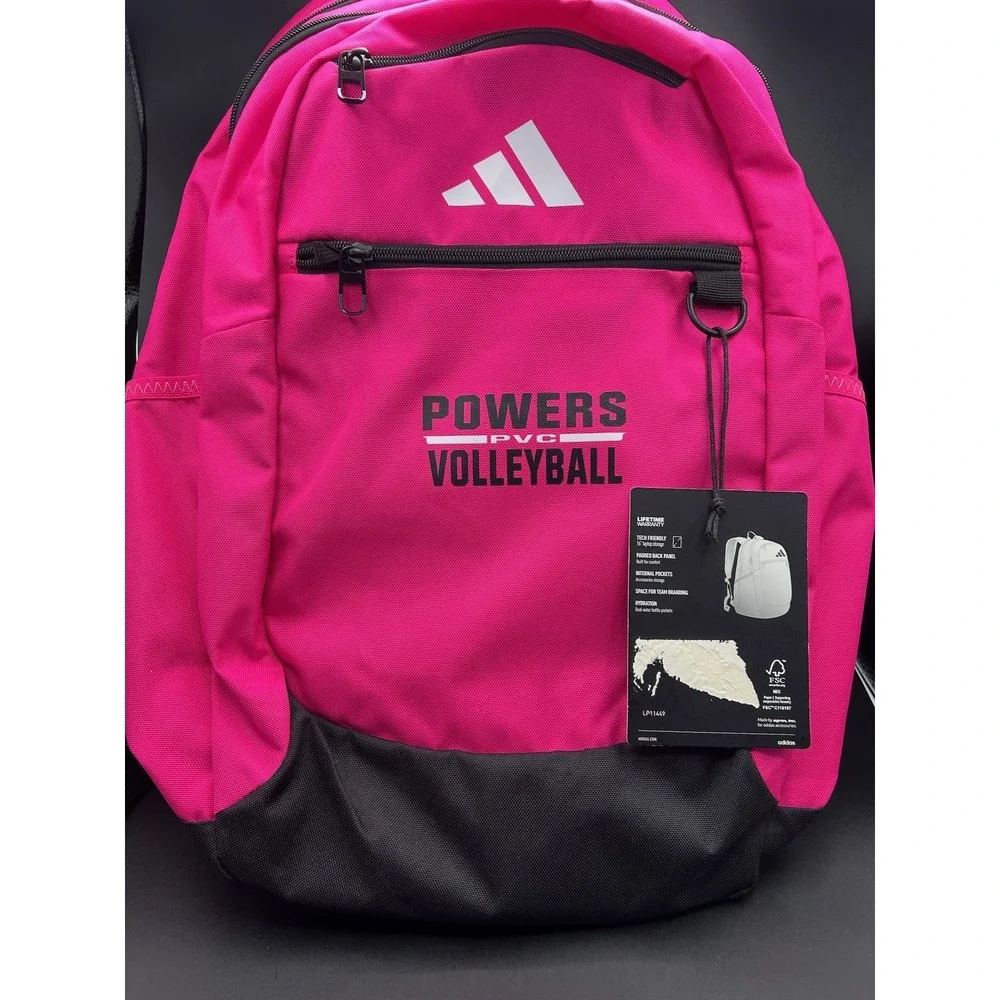 ADIDAS Striker 3 Team Sports Backpack Athletic Bag Pink Powers Volleyball Club